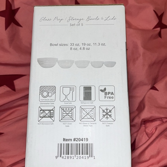 Charleston Wrap Home- Glass Prep/ Storage Bowls & Lids (3) Sets of 5.. $25each - Picture 2 of 6